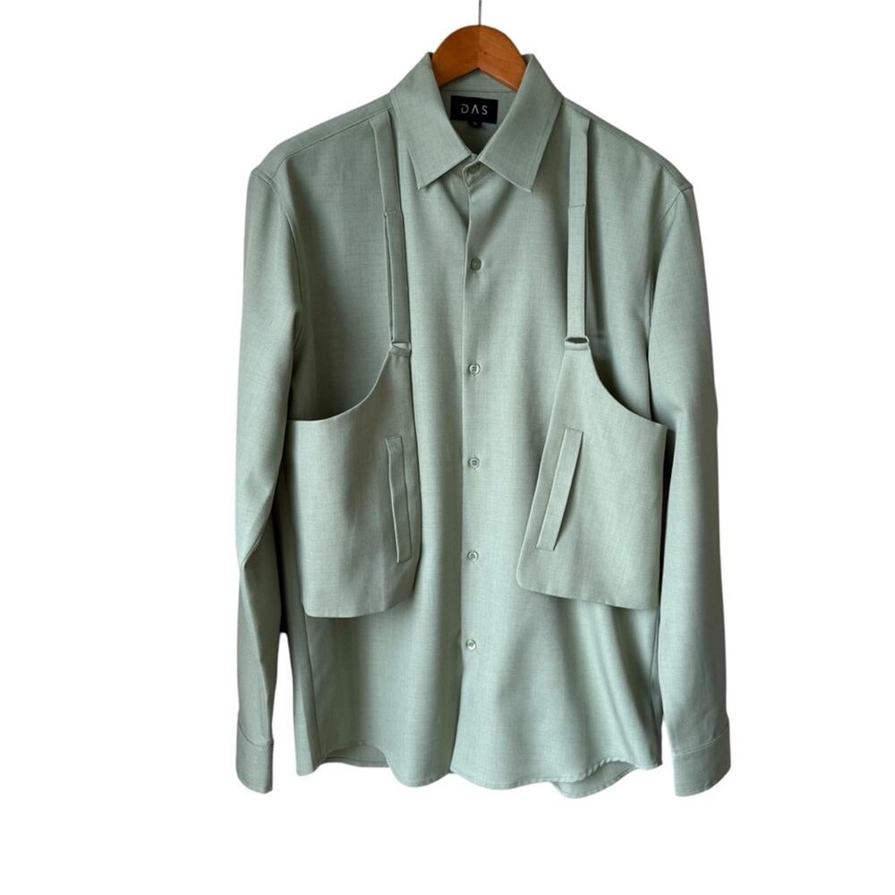 Das Holster Green Lightweight Shirt Jacket with Relaxed Fit Size Large